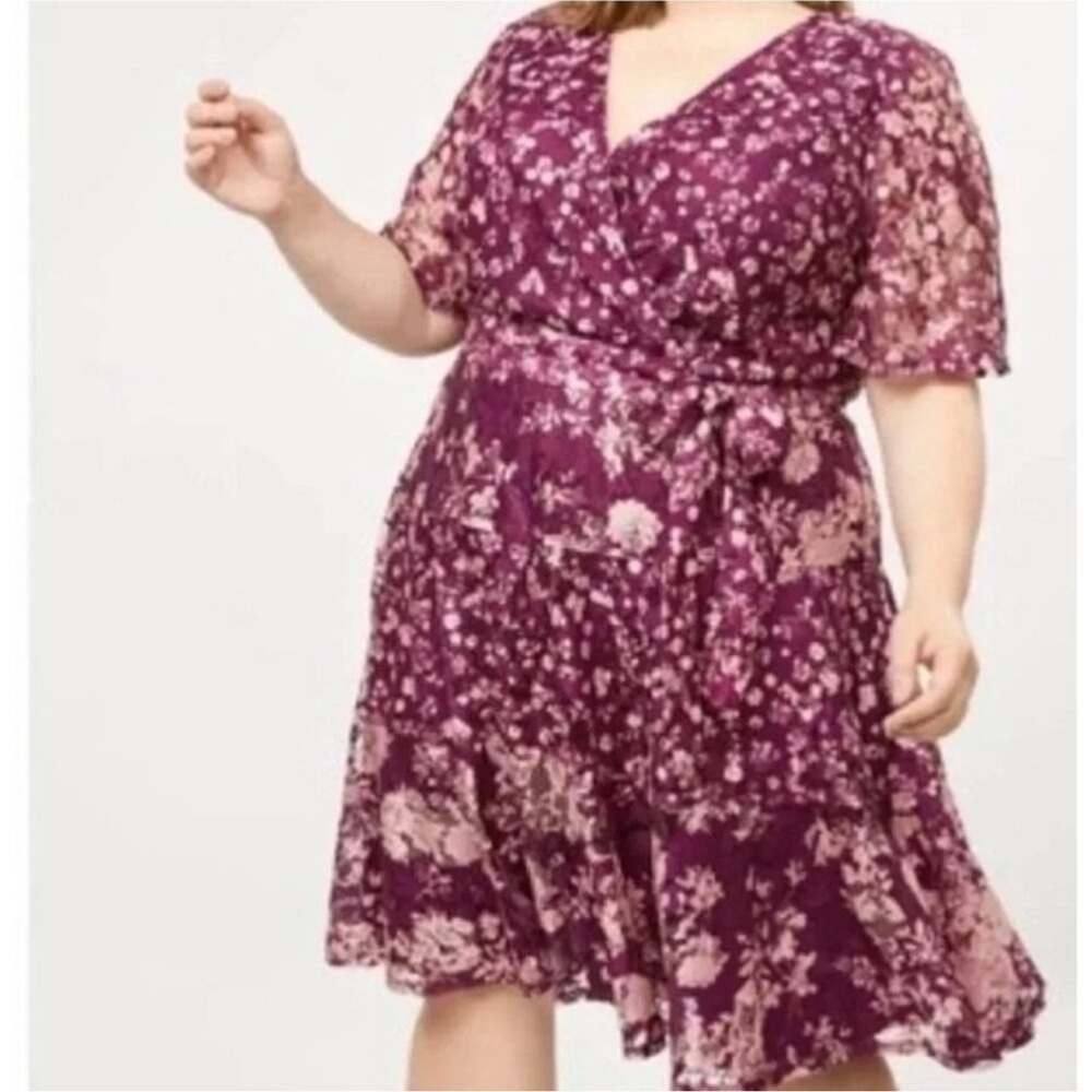 Lane Bryant Purple Floral Midi Dress